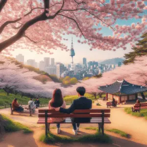 남산 데이트 일러스트레이션