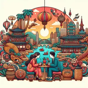 이태원 데이트 일러스트레이션