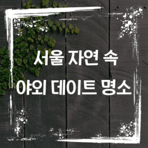 자연 속에서 즐기는 서울의 특별한 야외 데이트 명소